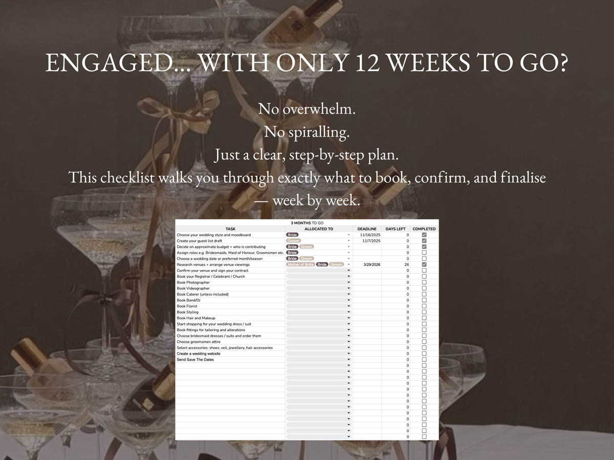3 months to go | Wedding Checklist - Image 2