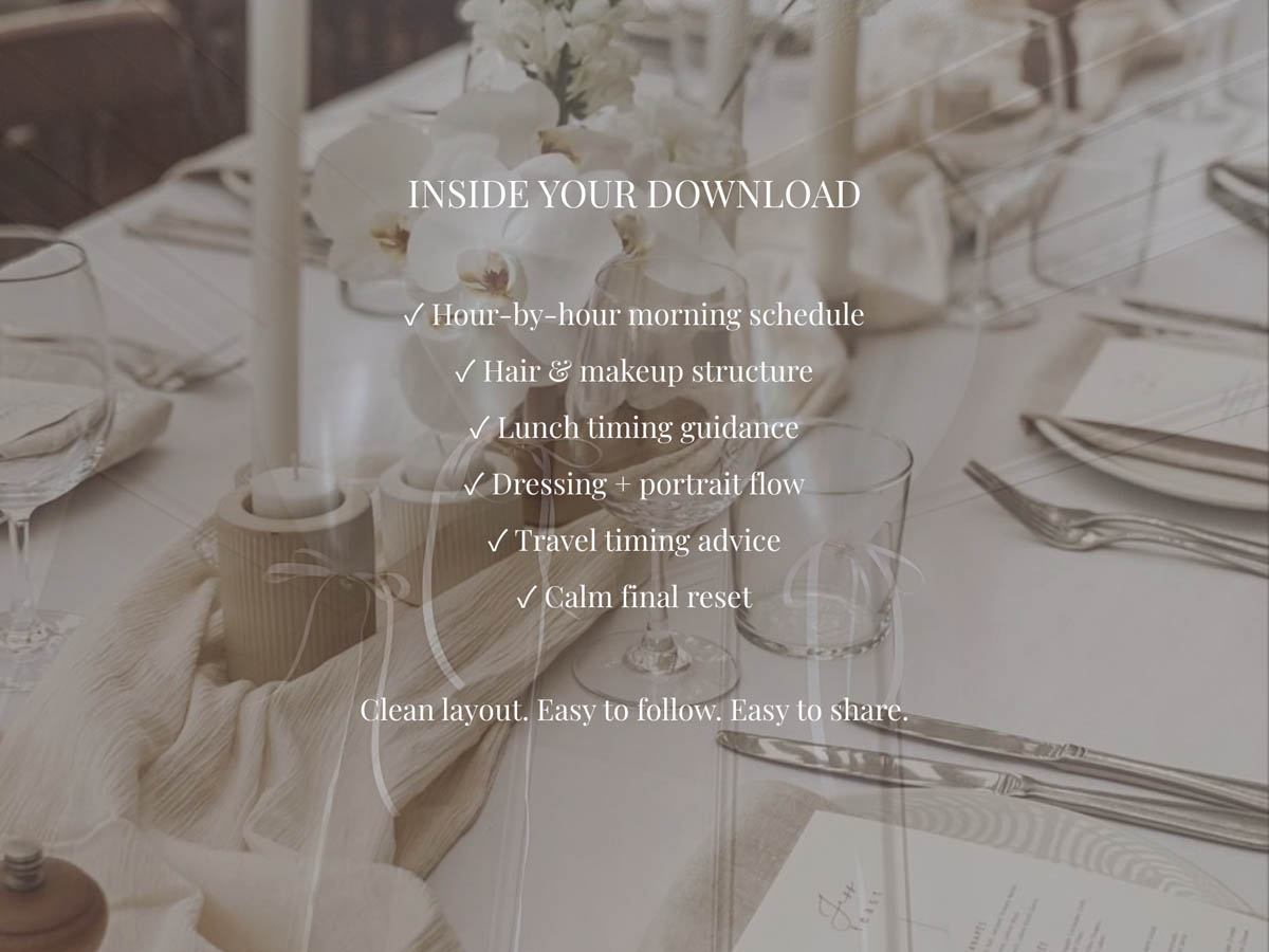 2PM Wedding Ceremony | Morning Timeline PDF - Image 4