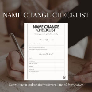 Name Change Checklist | Post Wedding