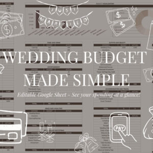Wedding Budget Spreadsheet