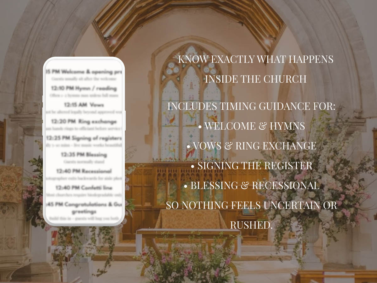 AM to Church Ceremony | Wedding Timeline PDF - Image 3